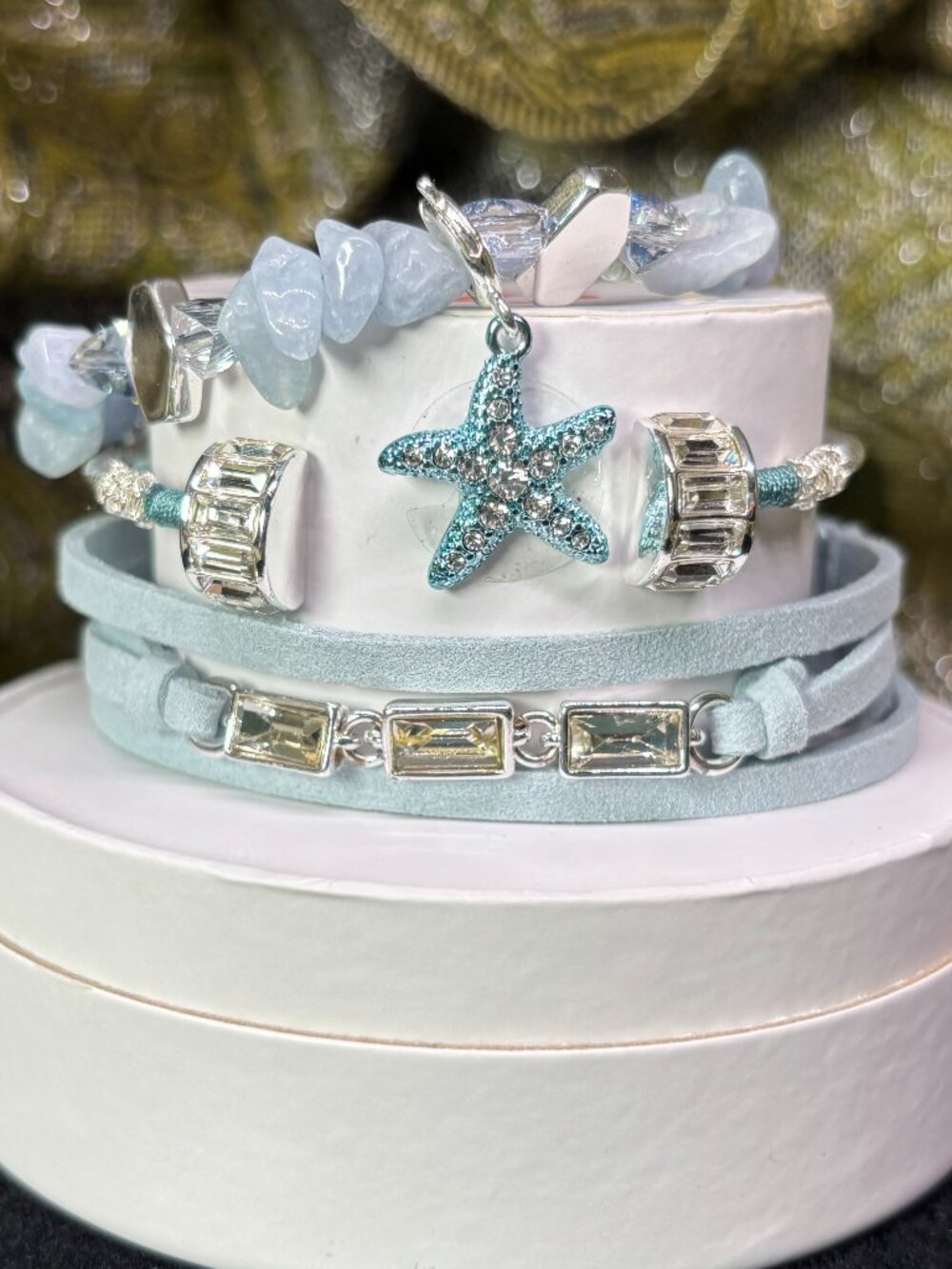 Bomb Party "Starfish Wishes" Summer Stacks 3 Bracelet Stack Set with Starfish